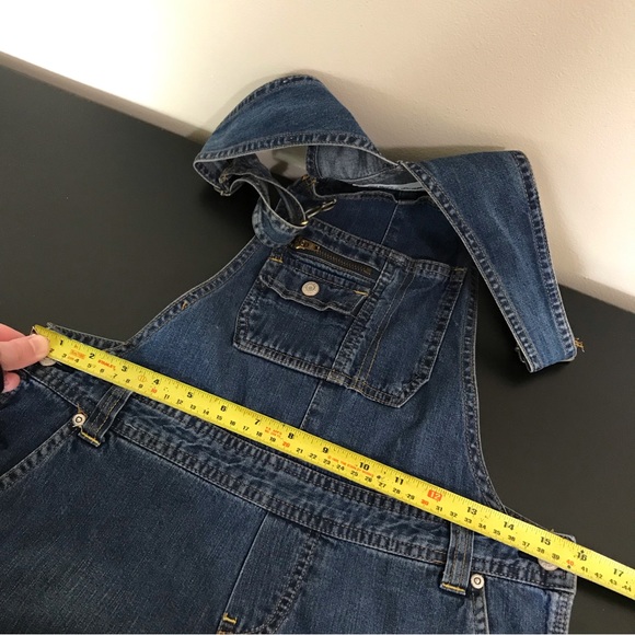 Y2K Old Navy Denim Overalls | 2003 Low Cut Low Rise Cargo Overalls - Picture 13 of 16